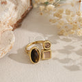 Anillo piedra color acero