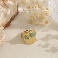 Anillo ajustable con gotas de piedras