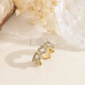 Anillo corazones circonitas acero