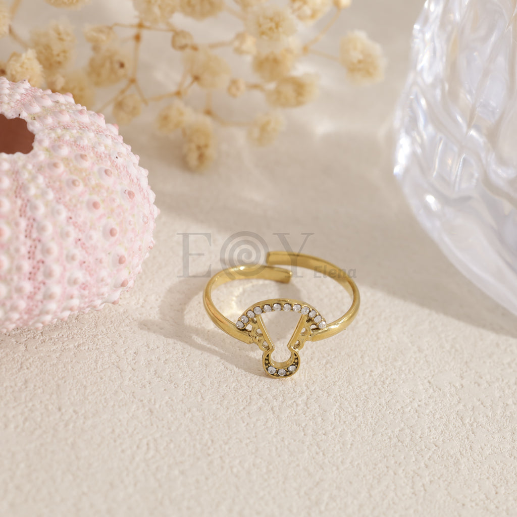 Anillo Virgen del Pilar con circonitas