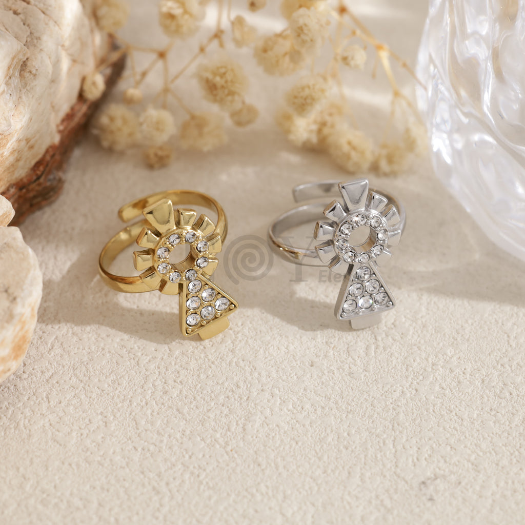 Anillo Virgen del Pilar con circonitas