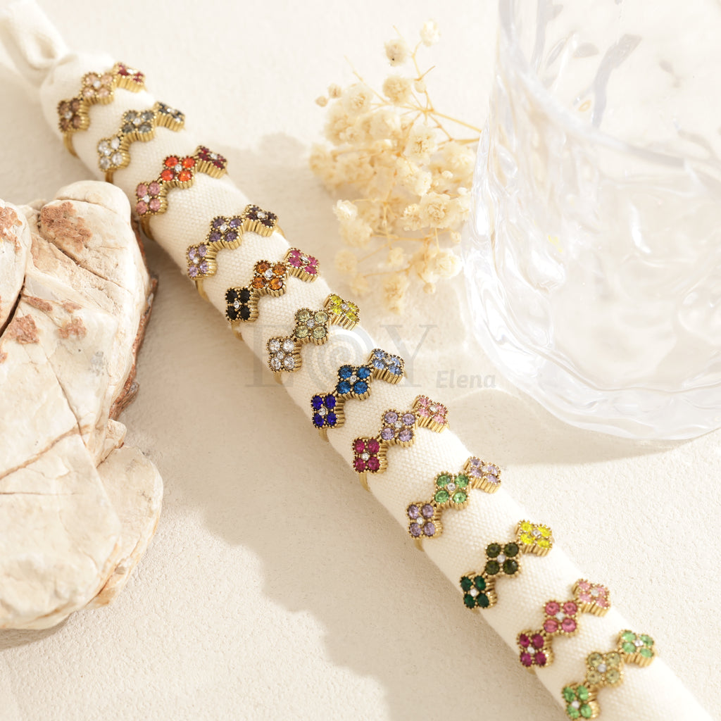 Pack tubo anillos triple flor