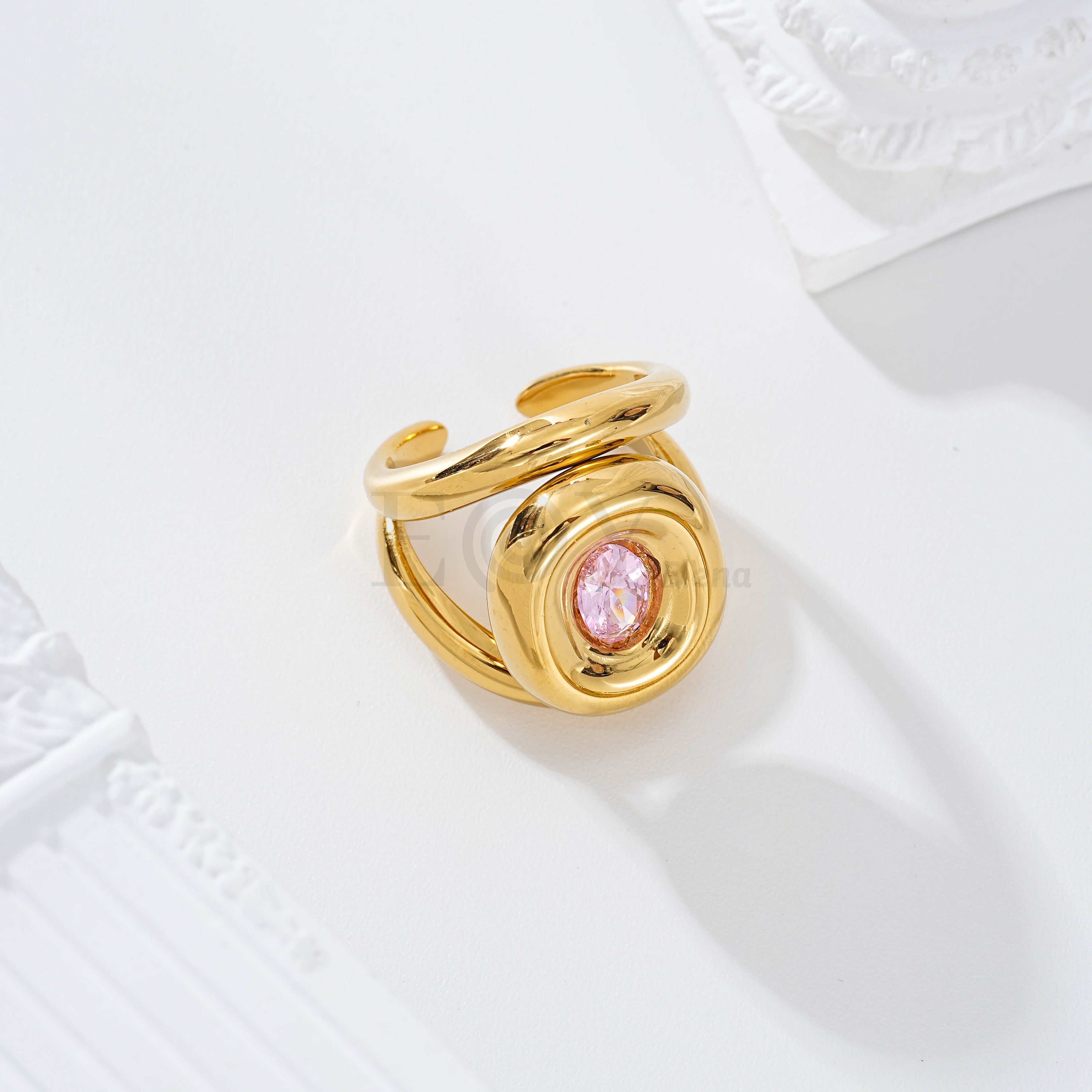 Anillo piedra color