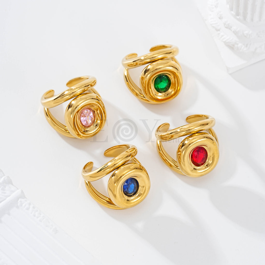 Anillo piedra color