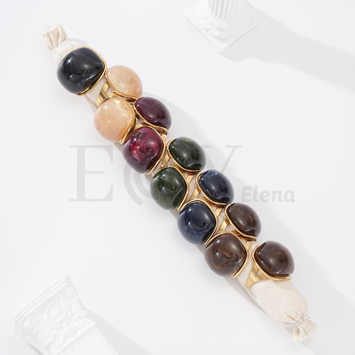Pack anillos piedras de acero