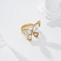 Anillo mariposa piedra acero