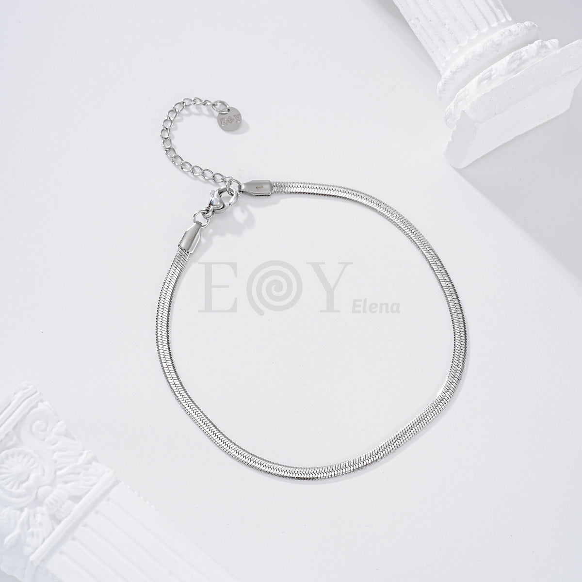 Tobillera cadena plana acero