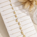 Pack 12 tobilleras charms marinos con perla acero