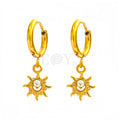 Pendientes sol con circonita