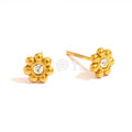Pendientes flor con circonita