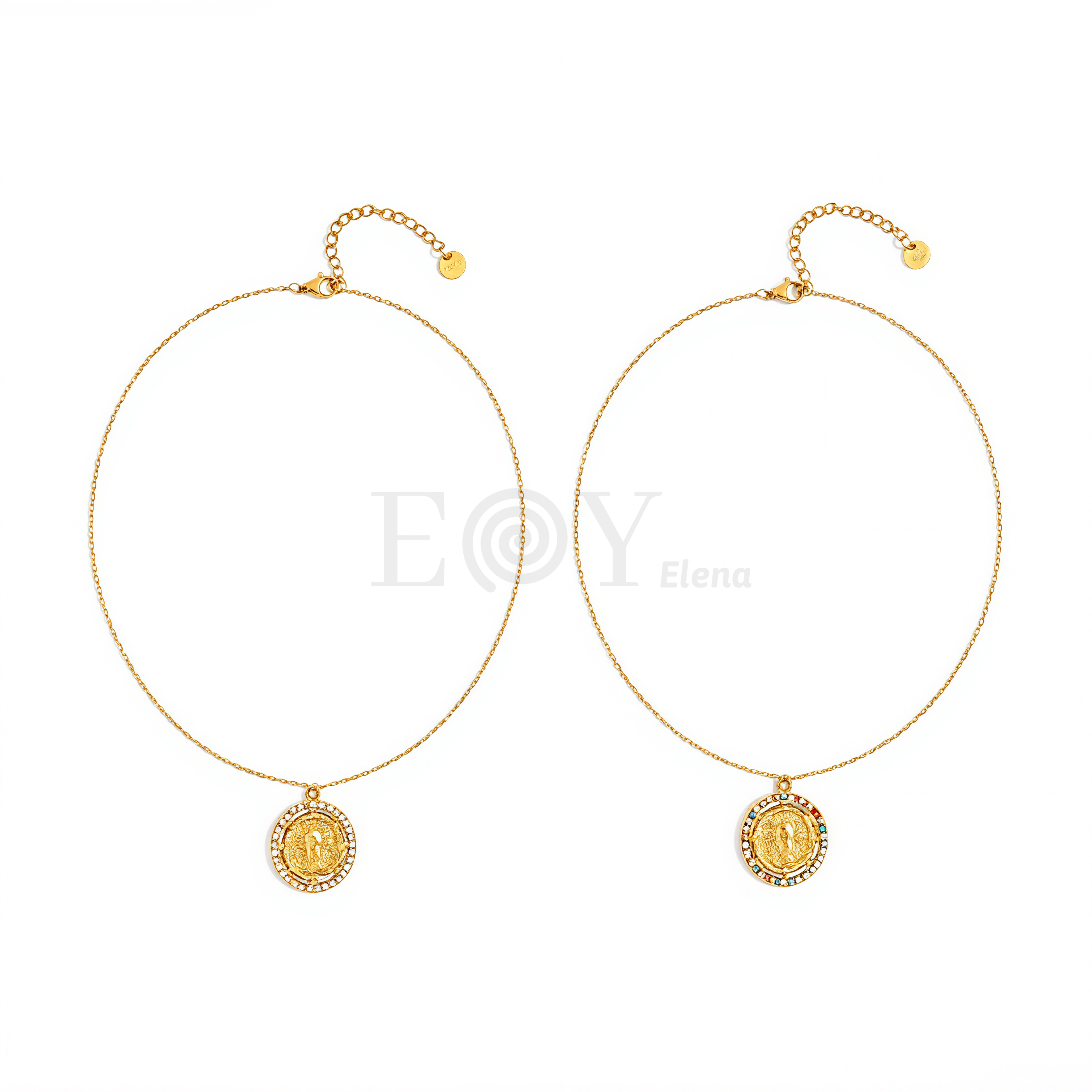 Collar chapa con circonitas