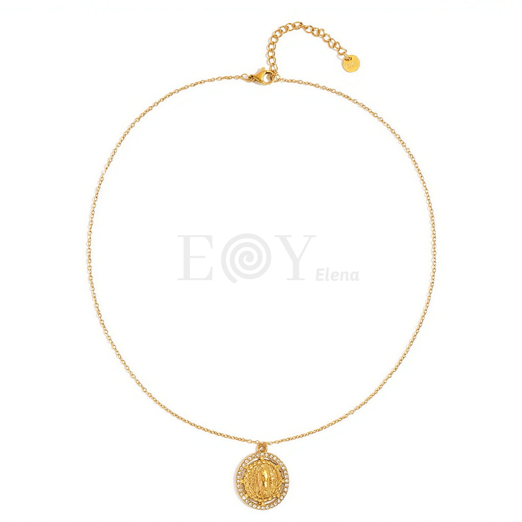 Collar chapa con circonitas