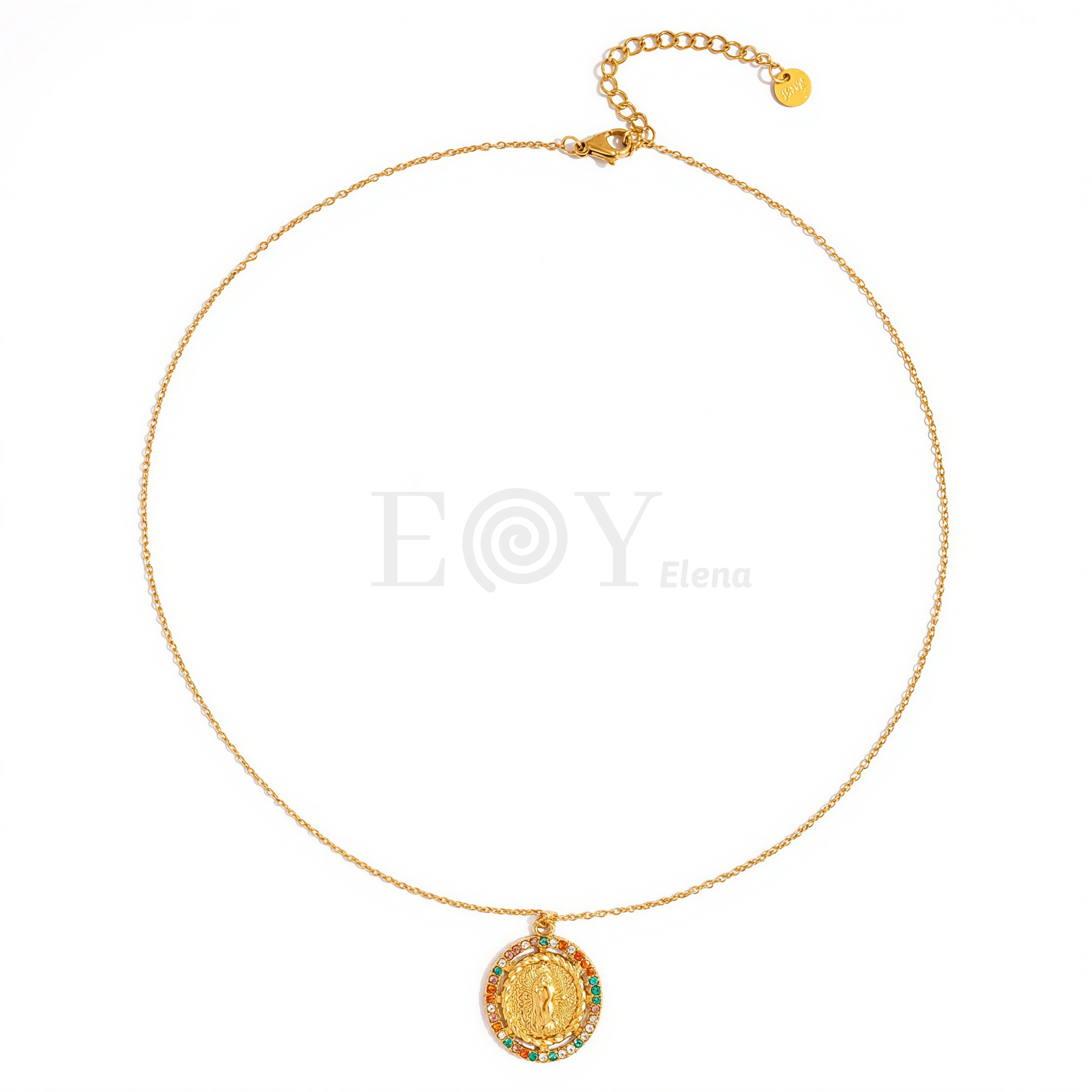 Collar chapa con circonitas