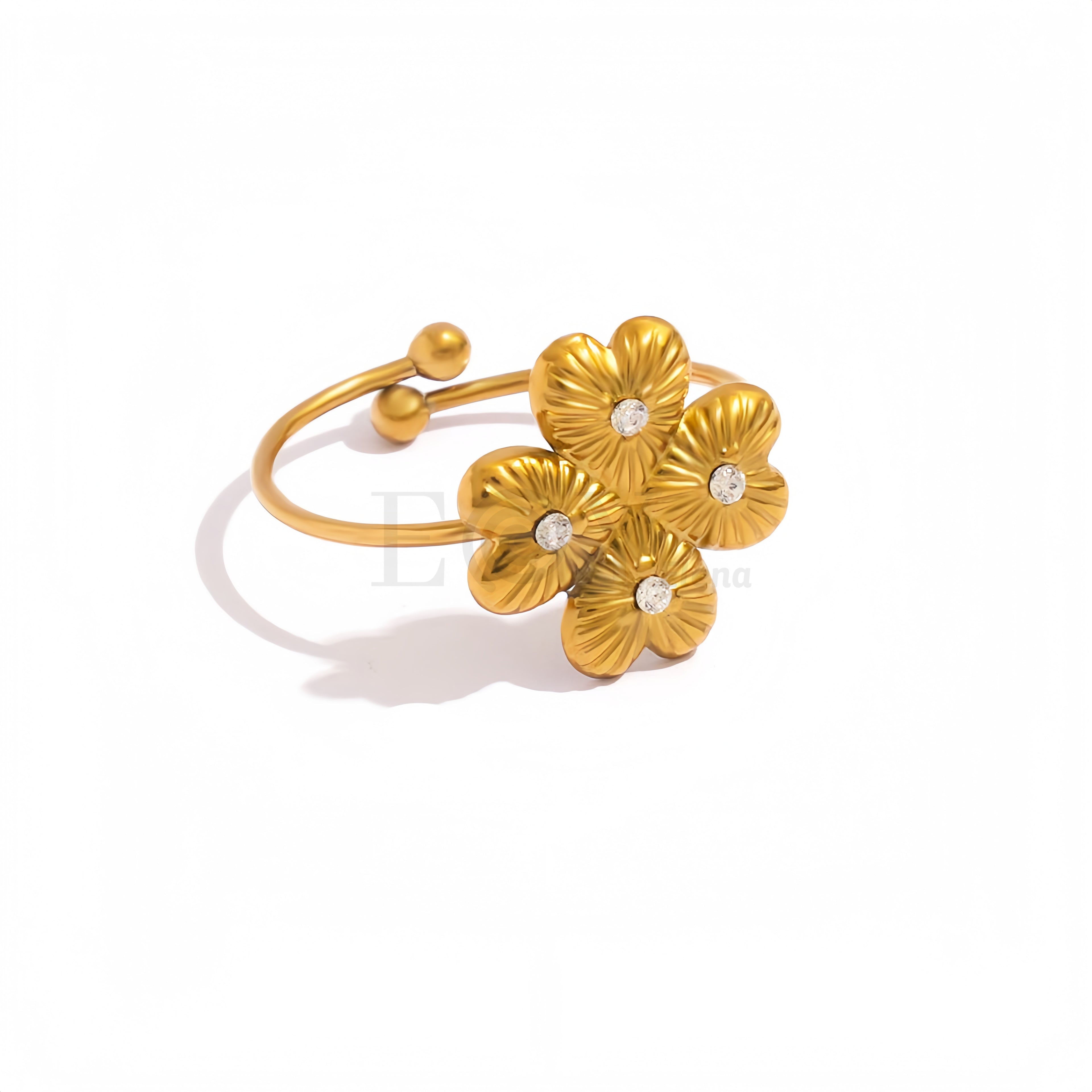 Anillo flor circonita
